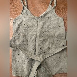 Zara Green Embroidered Romper